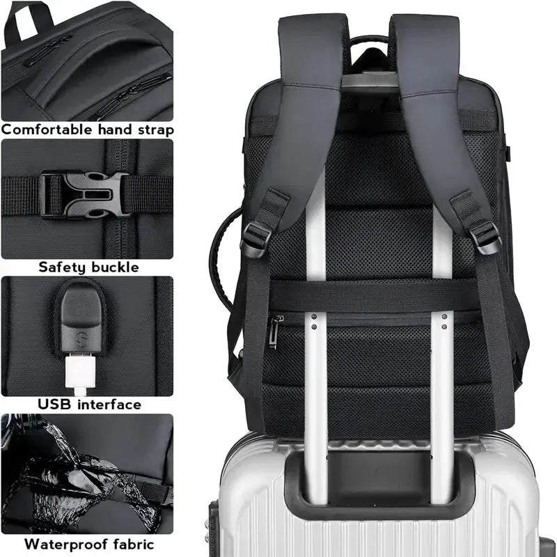 Sac à dos de voyage 17 pouces avec port USB – Taille cabine Ryanair