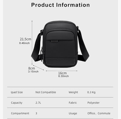 Sac Bandoulière Arctic Hunter – Compact, Élégant & Résistant à l’Eau 🎒